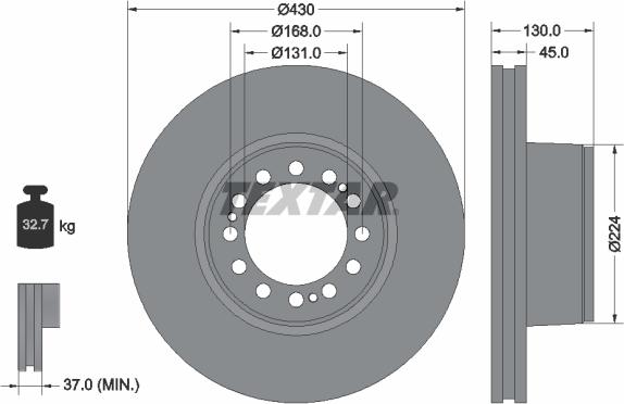 Textar 93101800 - Спирачен диск vvparts.bg