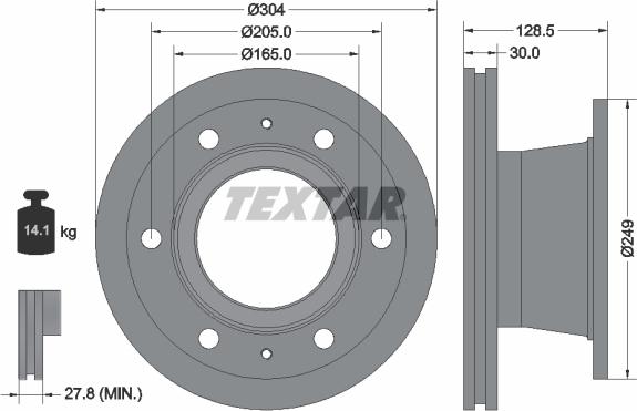 Textar 93188700 - Спирачен диск vvparts.bg