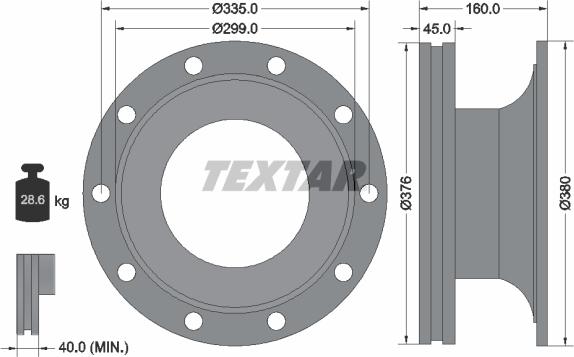 Textar 93127000 - Спирачен диск vvparts.bg