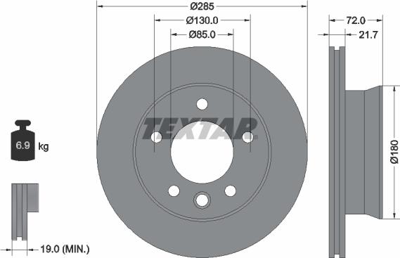 Textar 93127805 - Спирачен диск vvparts.bg