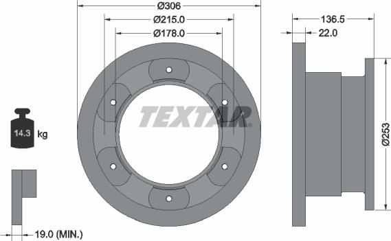 Textar 93127300 - Спирачен диск vvparts.bg