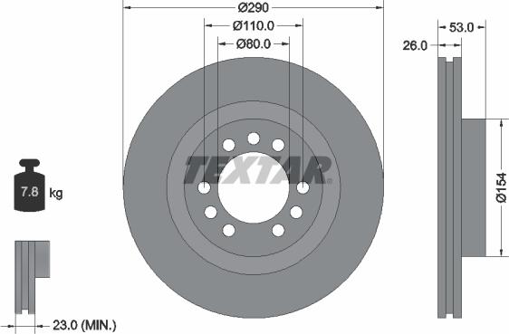 Textar 93127200 - Спирачен диск vvparts.bg