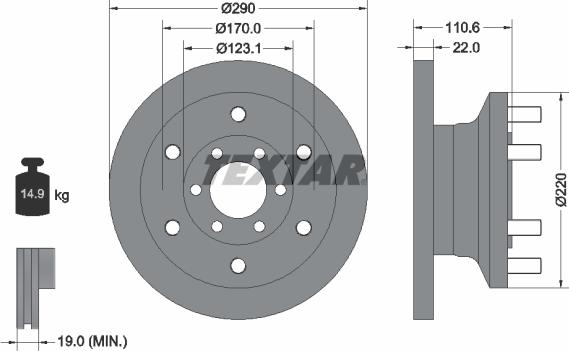 Textar 93175400 - Спирачен диск vvparts.bg