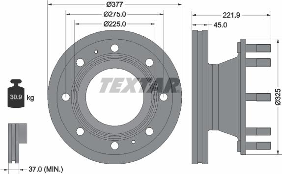 Textar 93309200 - Спирачен диск vvparts.bg