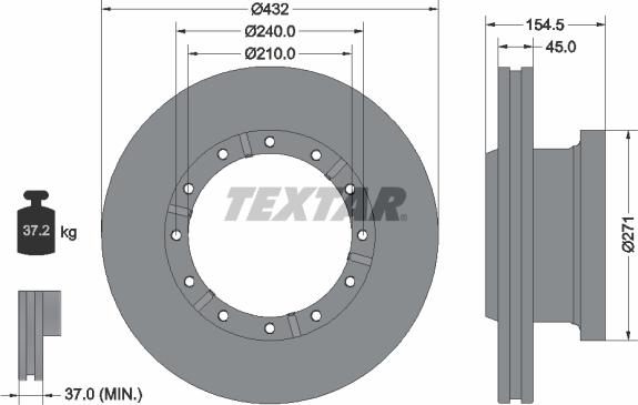 Textar 93253000 - Спирачен диск vvparts.bg