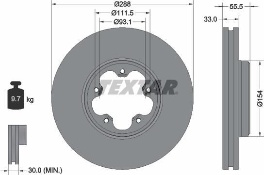 Textar 93260600 - Спирачен диск vvparts.bg