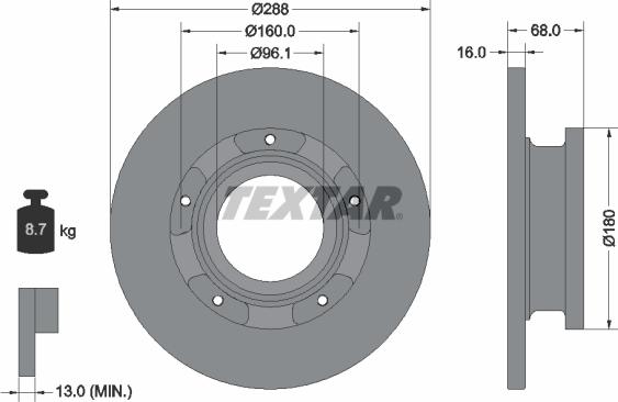 Textar 93260700 - Спирачен диск vvparts.bg