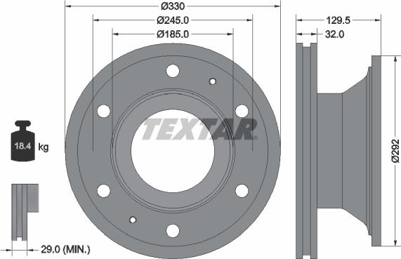 Textar 93221300 - Спирачен диск vvparts.bg