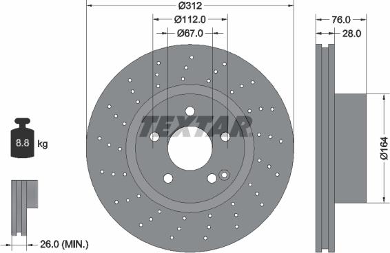 Textar 92099300 - Спирачен диск vvparts.bg