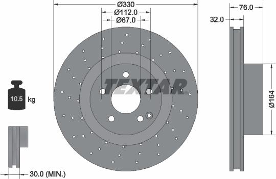 Textar 92099205 - Спирачен диск vvparts.bg