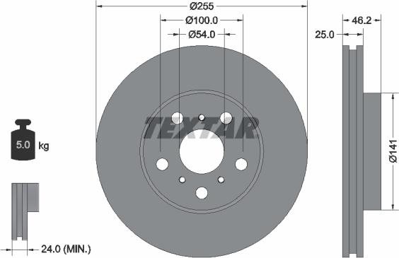 Textar 92094400 - Спирачен диск vvparts.bg