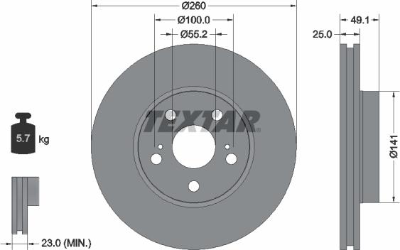 Textar 92096903 - Спирачен диск vvparts.bg