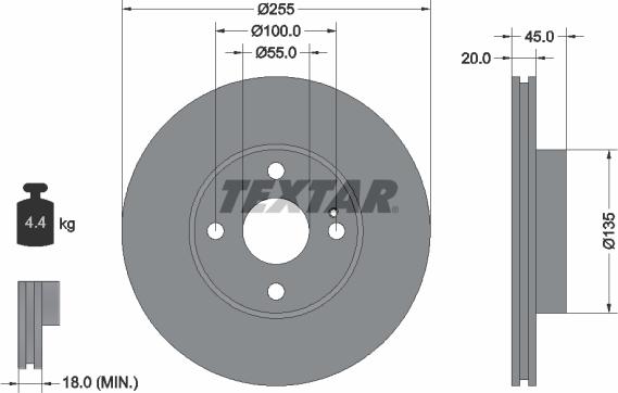 Textar 92096800 - Спирачен диск vvparts.bg