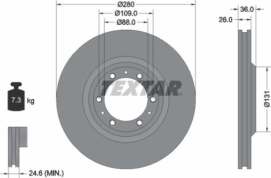 Textar 92091400 - Спирачен диск vvparts.bg