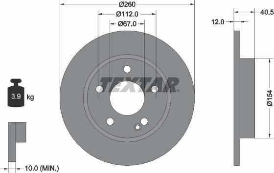 Textar 92091200 - Спирачен диск vvparts.bg