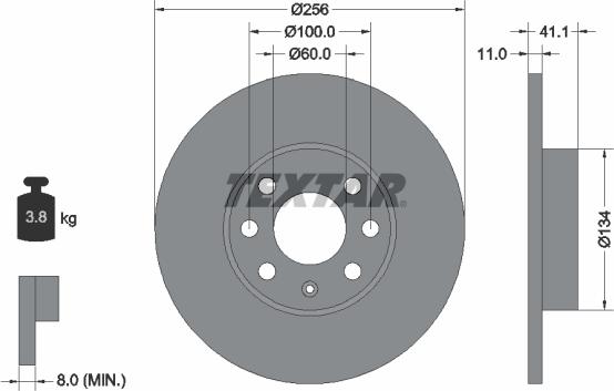 Textar 92091700 - Спирачен диск vvparts.bg