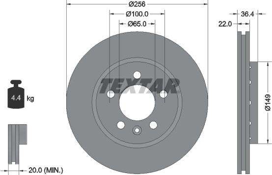 Textar 92098603 - Спирачен диск vvparts.bg