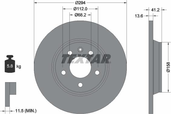 Textar 92098103 - Спирачен диск vvparts.bg