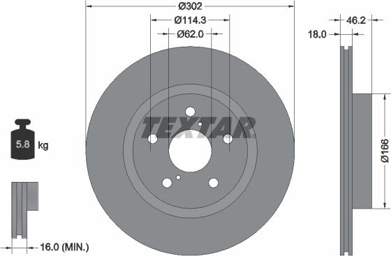 Textar 92093500 - Спирачен диск vvparts.bg