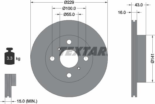 Textar 92097900 - Спирачен диск vvparts.bg