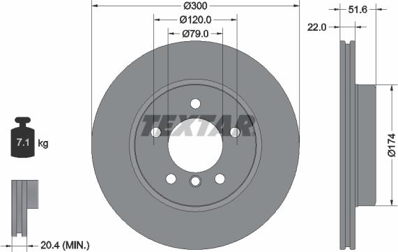 Textar 92097203 - Спирачен диск vvparts.bg