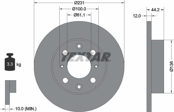 Textar 92046300 - Спирачен диск vvparts.bg