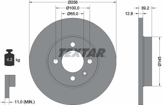 Textar 92041700 - Спирачен диск vvparts.bg