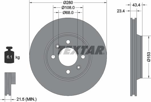 Textar 92048400 - Спирачен диск vvparts.bg