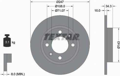 Textar 92048203 - Спирачен диск vvparts.bg