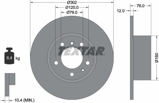 Textar 92042100 - Спирачен диск vvparts.bg