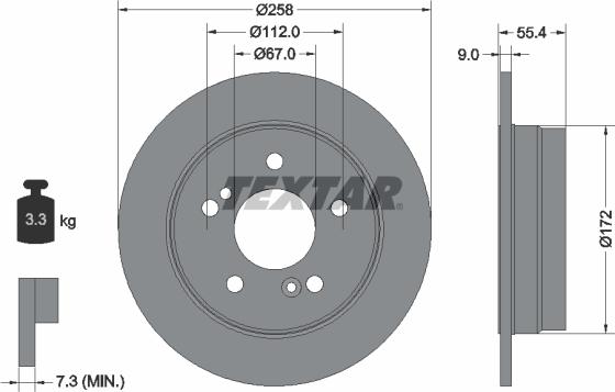 Textar 92059505 - Спирачен диск vvparts.bg