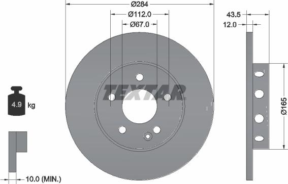 Textar 92059303 - Спирачен диск vvparts.bg