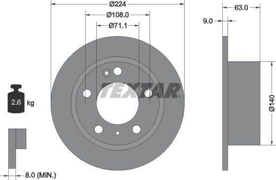 Textar 92054500 - Спирачен диск vvparts.bg