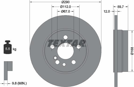 Textar 92056900 - Спирачен диск vvparts.bg