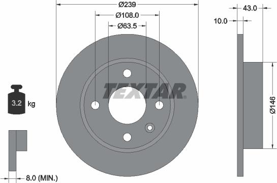 Textar 92050900 - Спирачен диск vvparts.bg