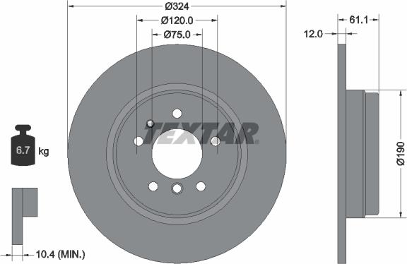 Textar 92058405 - Спирачен диск vvparts.bg