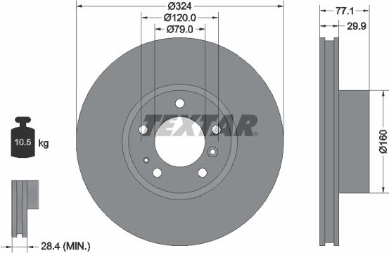 Textar 92058305 - Спирачен диск vvparts.bg