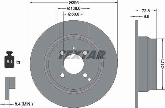 Textar 92058700 - Спирачен диск vvparts.bg