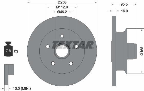 Textar 92053000 - Спирачен диск vvparts.bg