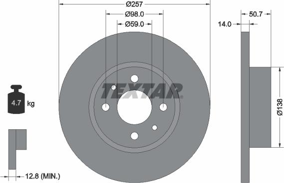 Textar 92053200 - Спирачен диск vvparts.bg