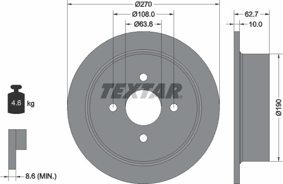 Textar 92064400 - Спирачен диск vvparts.bg