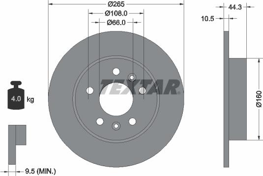 Textar 92065100 - Спирачен диск vvparts.bg