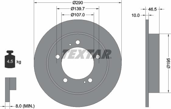 Textar 92066003 - Спирачен диск vvparts.bg