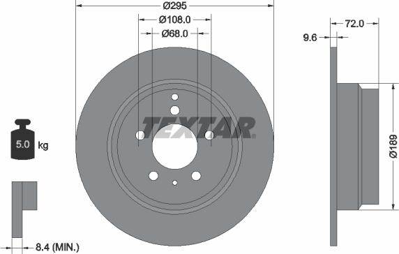 Textar 92066805 - Спирачен диск vvparts.bg