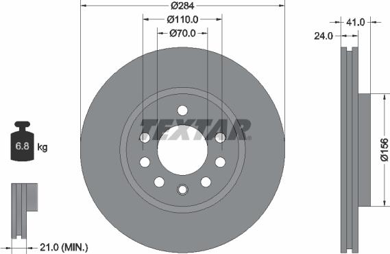 Textar 92066200 - Спирачен диск vvparts.bg