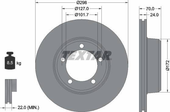 Textar 92061300 - Спирачен диск vvparts.bg