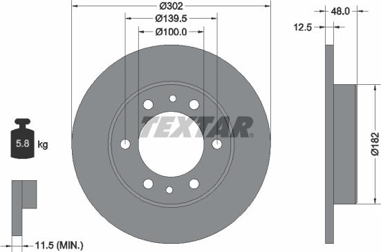 Textar 92063400 - Спирачен диск vvparts.bg