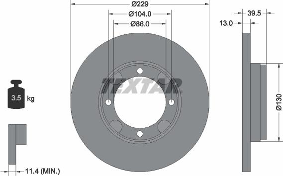 Textar 92062500 - Спирачен диск vvparts.bg