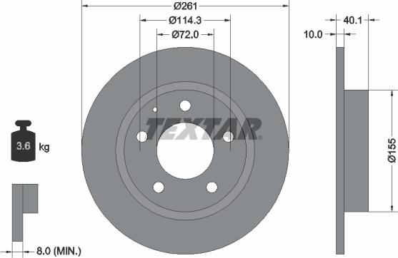 Textar 92062100 - Спирачен диск vvparts.bg