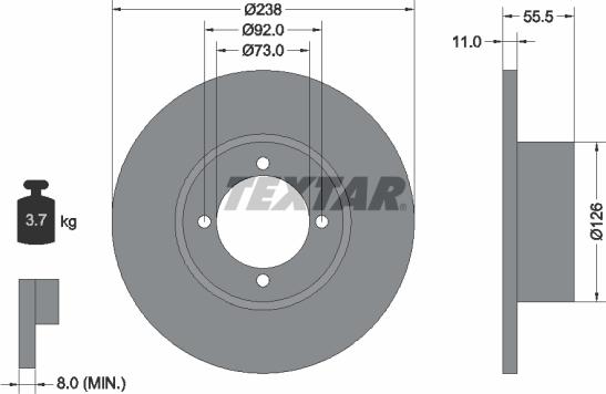 Textar 92005400 - Спирачен диск vvparts.bg